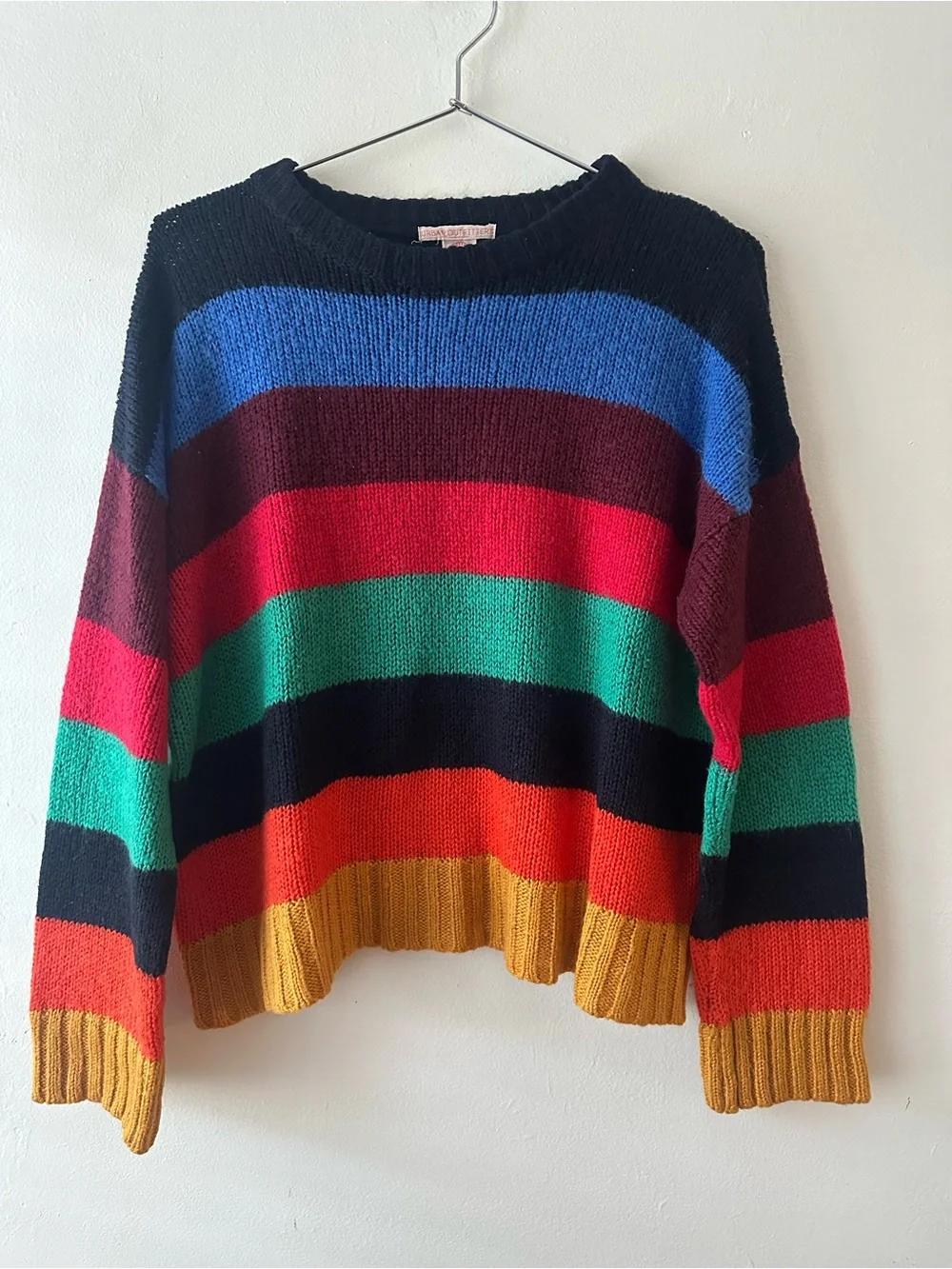 Urban Outfitters • Vintage Boxy Colorblock Sweater in Horizontal Stripe - Picture 4 of 8